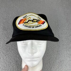 Vintage SCE A‎ Century Of Service Trucker Hat 1980s Black Swingster USA
